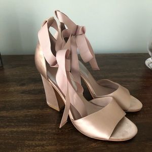 Dolce Vita Blush Satin Heeled Sandals Size 7